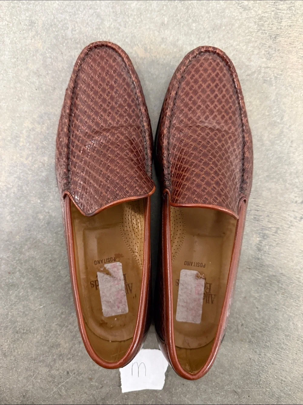 Allen Edmonds Woven Leather Slip-On Loafers in Dark Brown